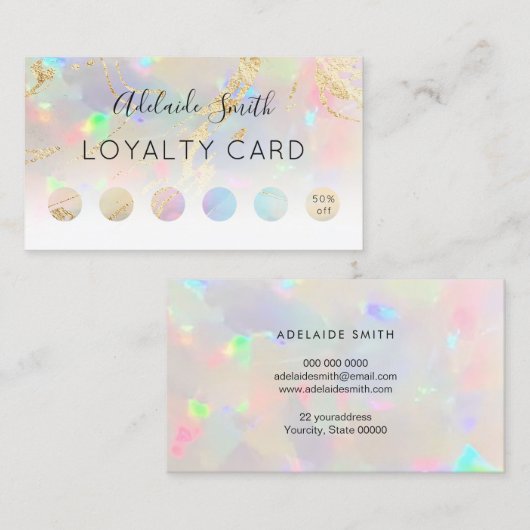 Loyaliteitskaart Opal Texture Visitekaartje (Voorkant / Achterkant)