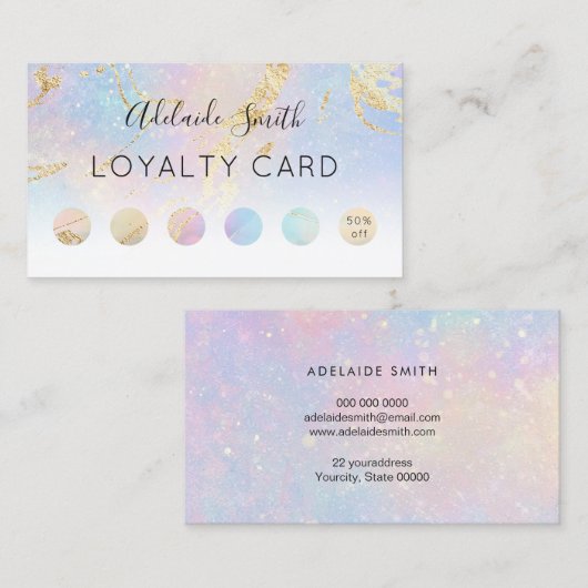 Loyaliteitskaart pastelkleuren abstract visitekaartje (Voorkant / Achterkant)