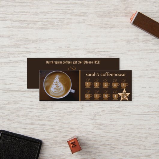 Loyaliteitskaart van de coffeeshop klantenkaartje (Voorkant / Achterkant in situ)