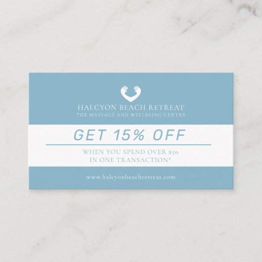 Loyaliteitskorting schoonheid gezondheid massage a klantenkaartje (Voorkant)