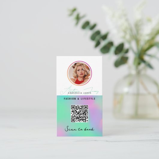 Loyaliteitskorting voor kleine bedrijven QR-code h Visitekaartje (Staand voorkant)
