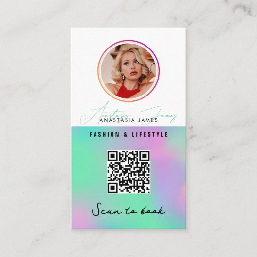 Loyaliteitskorting voor kleine bedrijven QR-code h Visitekaartje (Voorkant)