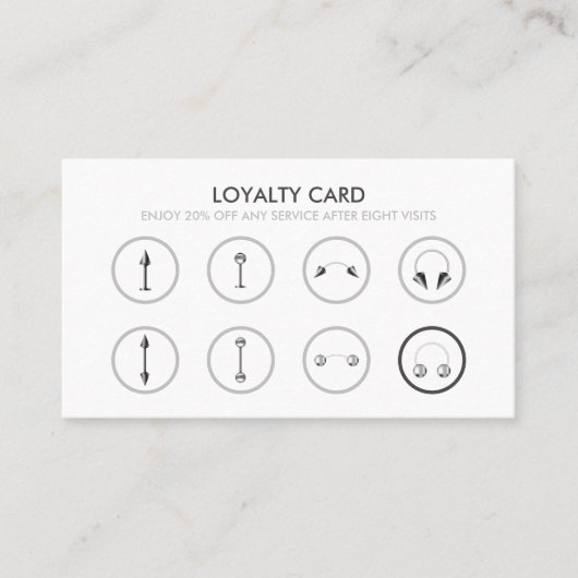 Loyaliteitsprogramma Body Piercing Sale Visitekaartje (Voorkant)