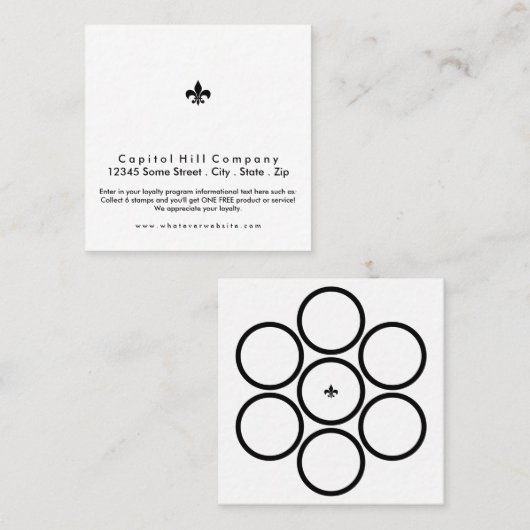 loyaliteitsprogramma fleur de lys square klantenkaartje (Voorkant / Achterkant)