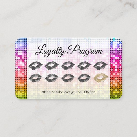Loyaliteitsprogramma / Kleurrijke Sequin / Schoonh Klantenkaartje (Voorkant)