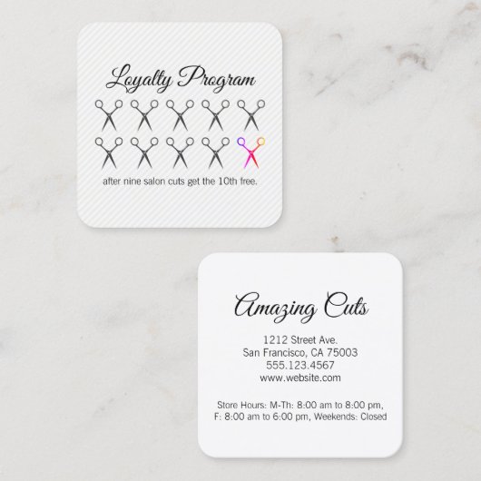 Loyaliteitsprogramma / Stylist Klantenkaartje (Voorkant / Achterkant)