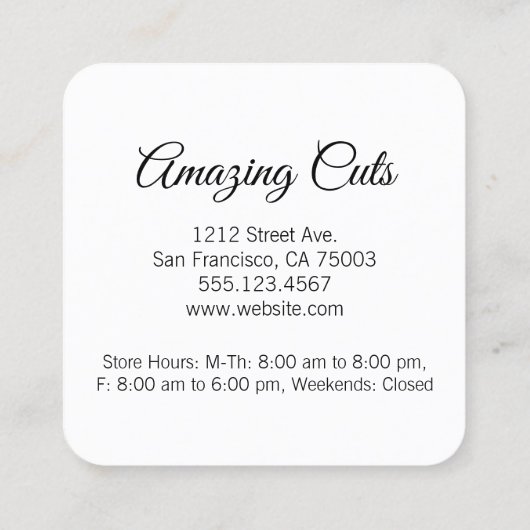 Loyaliteitsprogramma / Stylist Klantenkaartje (Achterkant)