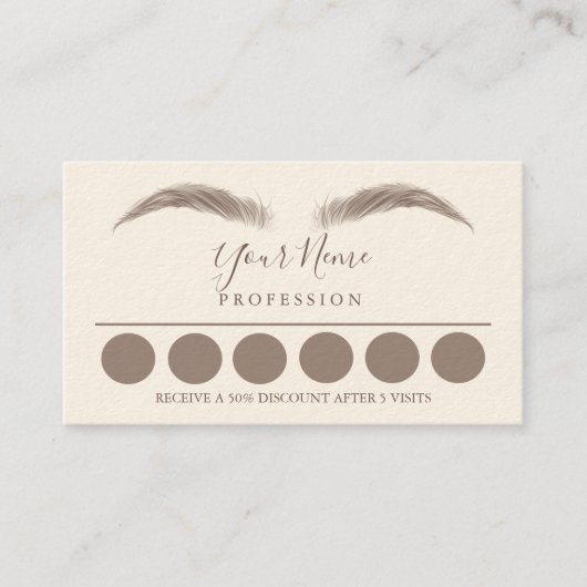 Loyality 6 Makeup Eyebrow Eyes Lashes Business Car Visitekaartje (Voorkant)