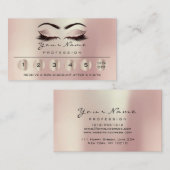 Loyality 6 Makeup Eyebrow Eyes Lashes Glitter Roos Visitekaartje (Voorkant / Achterkant)