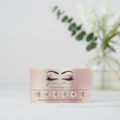 Loyality 6 Makeup Eyebrow Eyes Lashes Glitter Roos Visitekaartje (Staand voorkant)