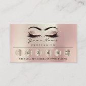 Loyality 6 Makeup Eyebrow Eyes Lashes Glitter Roos Visitekaartje (Voorkant)