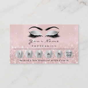 Loyality 6 Makeup Eyebrow Eyes Lashes Roos Silver Visitekaartje