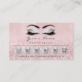 Loyality 6 Makeup Eyebrow Eyes Lashes Roos Silver Visitekaartje