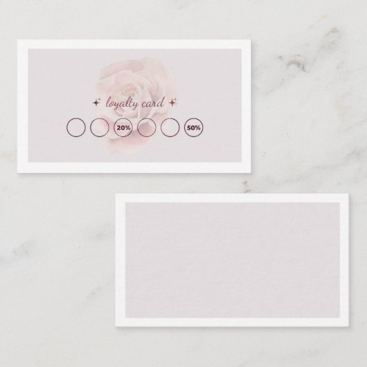 LOYALITY CARD VISITEKAARTJE (Voorkant / Achterkant)