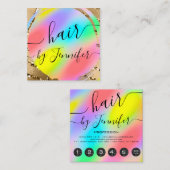 Loyality Drift 6 Punts Hair Lash Makeup Rainbow Vierkante Visitekaartje (Voorkant / Achterkant)