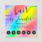Loyality Drift 6 Punts Hair Lash Makeup Rainbow Vierkante Visitekaartje (Achterkant)