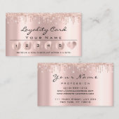 Loyaliy 6 Esthetician MAKEUP Roos Pink Heart Lash Visitekaartje (Voorkant / Achterkant)