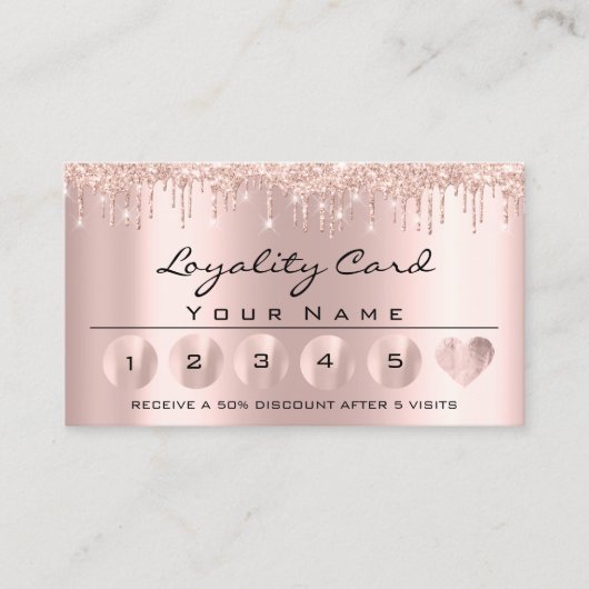 Loyaliy 6 Esthetician MAKEUP Roos Pink Heart Lash Visitekaartje (Voorkant)