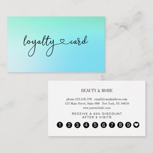 Loyalty 10 Nails Lashes Beauty Visitekaartje (Voorkant / Achterkant)