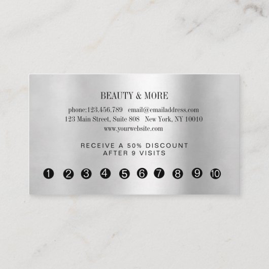 Loyalty 10 Nails Lashes Beauty Visitekaartje (Achterkant)