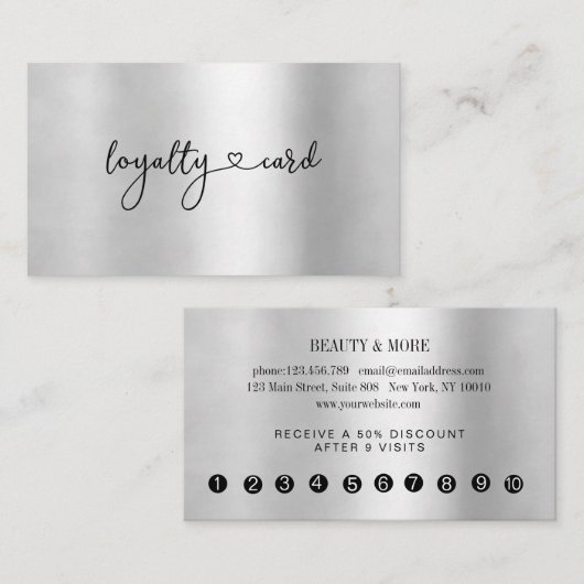 Loyalty 10 Nails Lashes Beauty Visitekaartje (Voorkant / Achterkant)