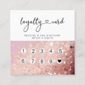 Loyalty 10 Nails Lashes Glitter Vierkante Visitekaartje (Achterkant)
