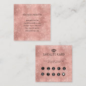 Loyalty 10 Nails Lashes Glitter Vierkante Visitekaartje (Voorkant / Achterkant)