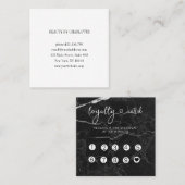 Loyalty 10 Nails Lashes Marble Vierkante Visitekaartje (Voorkant / Achterkant)