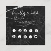 Loyalty 10 Nails Lashes Marble Vierkante Visitekaartje (Achterkant)