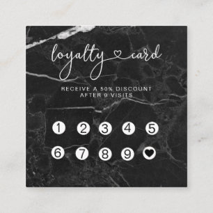 Loyalty 10 Nails Lashes Marble Vierkante Visitekaartje