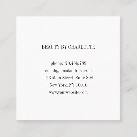 Loyalty 10 Nails Lashes Marble Vierkante Visitekaartje (Voorkant)