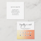 Loyalty 10 Nails Lashes Ombre Square Business Car Vierkante Visitekaartje (Voorkant / Achterkant)