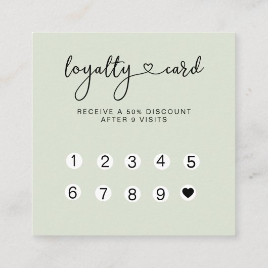 Loyalty 10 Nails Lashes Visitekaartje Quadratische (Achterkant)