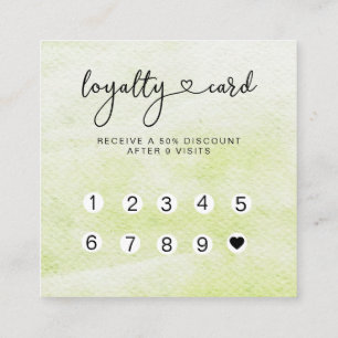 Loyalty 10 Nails Lashes Waterverf Square Business Vierkante Visitekaartje