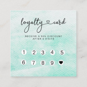 Loyalty 10 Nails Lashes Waterverf Vierkante Visitekaartje
