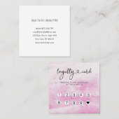 Loyalty 10 Nails Lashes Waterverf Vierkante Visitekaartje (Voorkant / Achterkant)