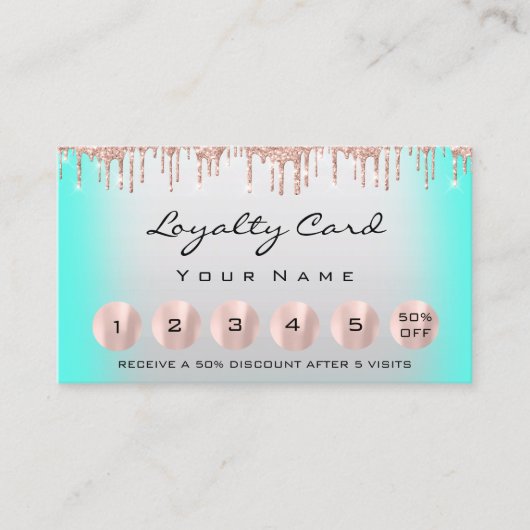 Loyalty 6 Makeup estheticien Eyelash Roos Mint Visitekaartje (Voorkant)