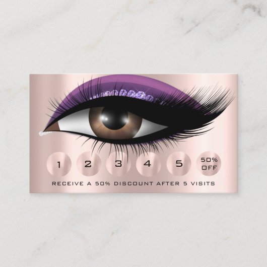 Loyalty 6 Makeup Makeup Eyelash Drip Paars Roos Visitekaartje (Voorkant)
