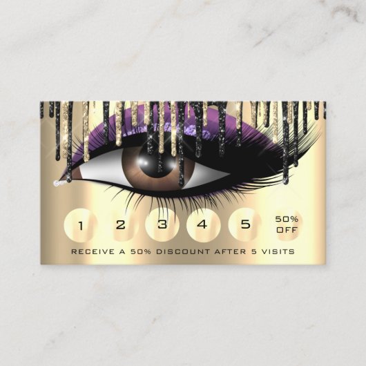 Loyalty 6 Makeup Makeup Eyelash Extension Paars Visitekaartje (Voorkant)