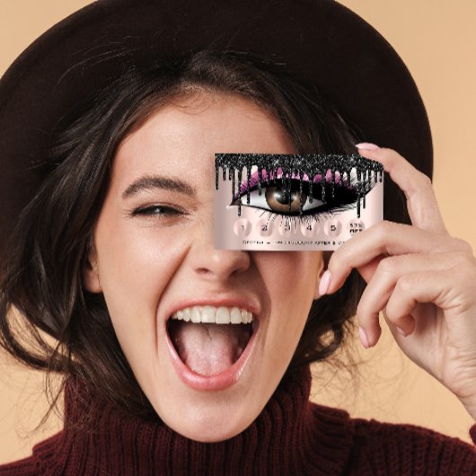 Loyalty 6 Makeup roze Makeup Eyelash Extension Visitekaartje