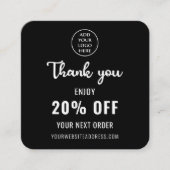 Loyalty Black White Elegant QR Code Business Logo Kortingskaartje (Voorkant)