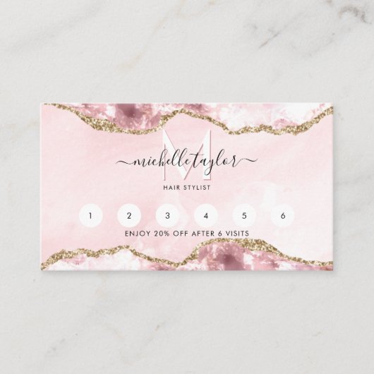 Loyalty Blush Pink Chic Modern Monogram Visitekaartje (Voorkant)