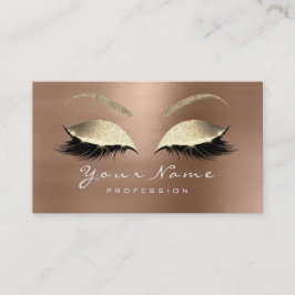 Loyalty Card 10 Makeup Lashes Extension Coffe Gold