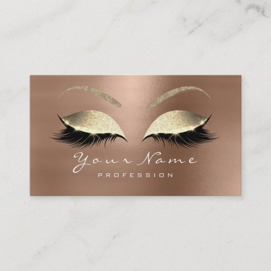 Loyalty Card 10 Makeup Lashes Extension Coffe Gold (Voorkant)