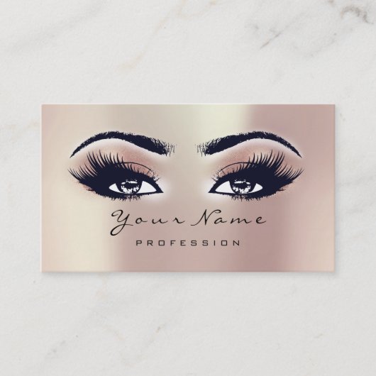 Loyalty Card 10 Makeup Lashes Extension Roos Gold (Voorkant)