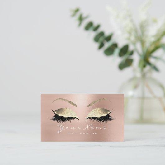 Loyalty Card 10 Makeup Lashes Extension Roos Gold (Staand voorkant)