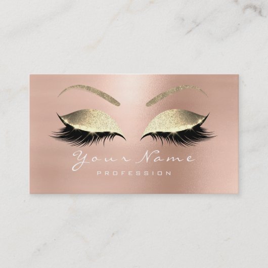 Loyalty Card 10 Makeup Lashes Extension Roos Gold (Voorkant)