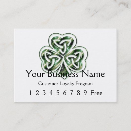 Loyalty Card 2 : Celtic Shamrock Design 2 (Voorkant)