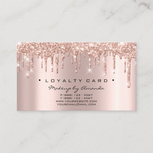 Loyalty Card 6 Punch Makeup Artist Heart Roos Drip (Voorkant)