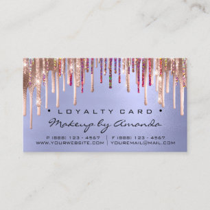 Loyalty Card 6 Punch Makeup Holograaf Roos blauw